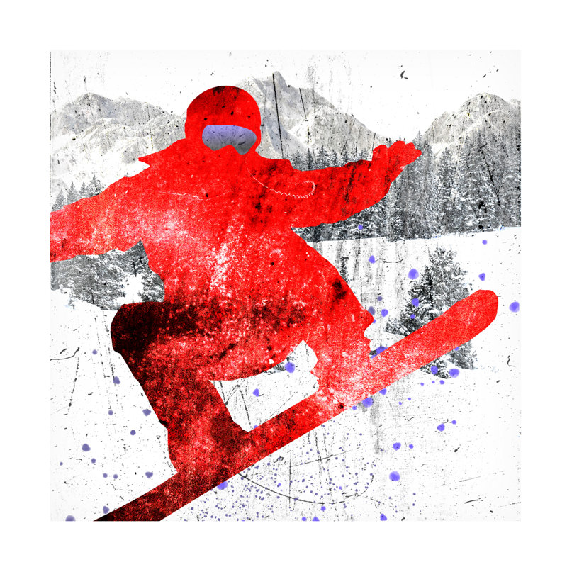 Lightboxournal «Extreme Snowboarder 01», art sur toile, H 14 po x l 14 po x P 2 po