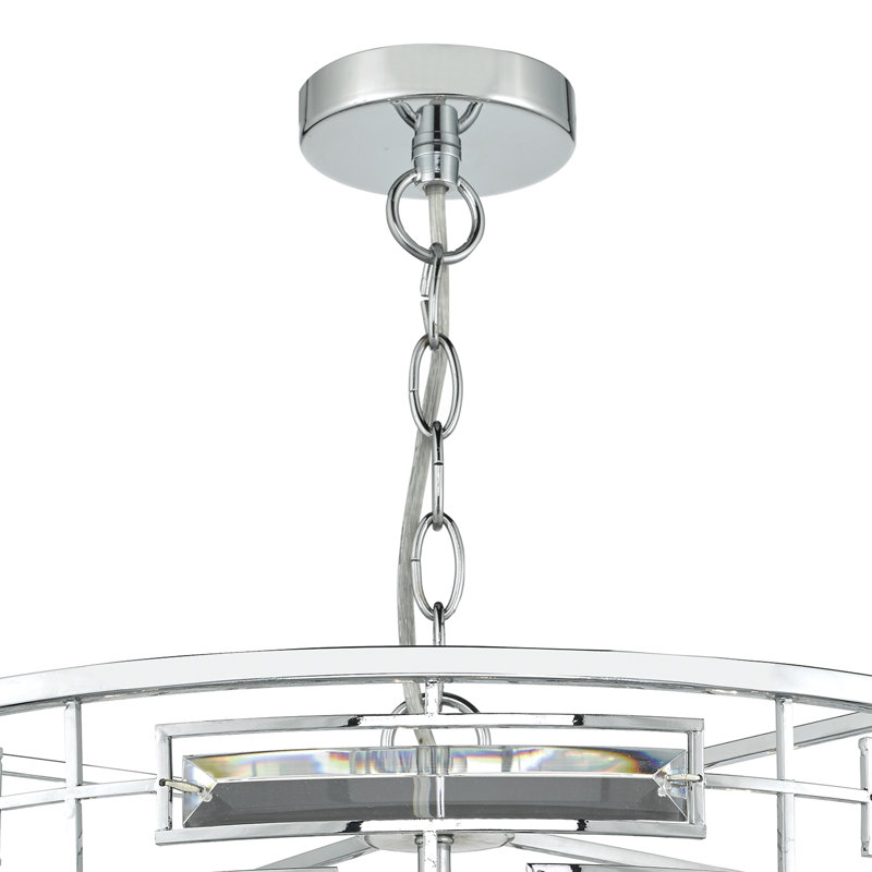 6 - Light Silver Drum Pendant