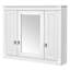 Armoire de salle de bain murale avec 4 tablettes et miroir, miroir de rangement moderne blanc et stable