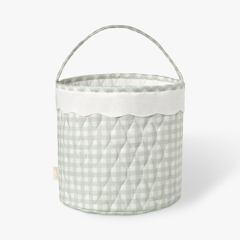 Panier de rangement matelassé - Vichy vert