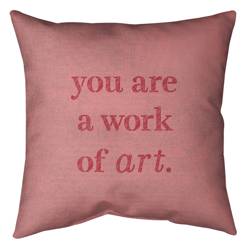 Coussin décoratif intérieur/extérieur travail d’art, Bleu / blanc, 26 po x 26 po