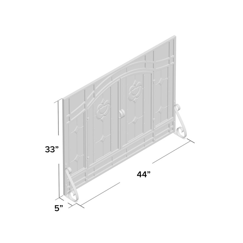 Black Steel Two-Door Fireplace Screen with Glass Panels