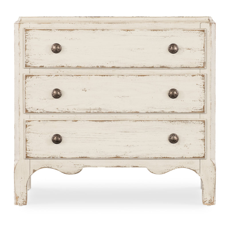 Americana Three-Drawer Nightstand, Cream/Beige
