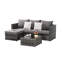 Canapé modulaire d'extérieur en tissu 3 pièces-723580518
