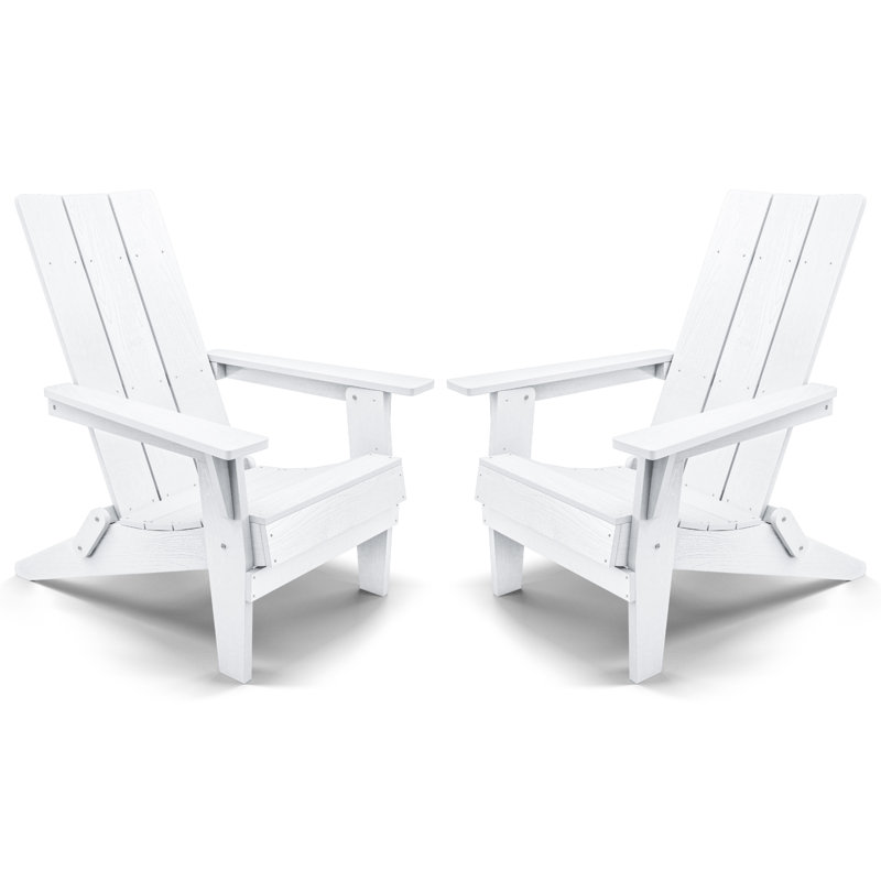Allurine Foldable Outdoor Adirondack Chair, White