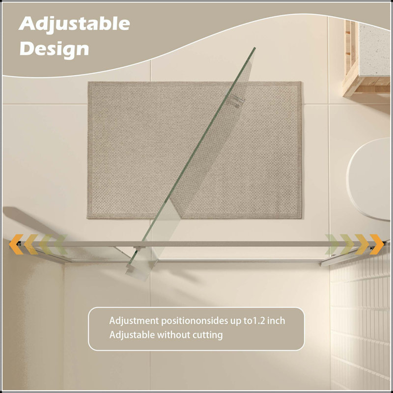 Porte de douche pivotante avec verre trempé de 6 mm, revêtement nano et film antidéflagrant - Installation réversible