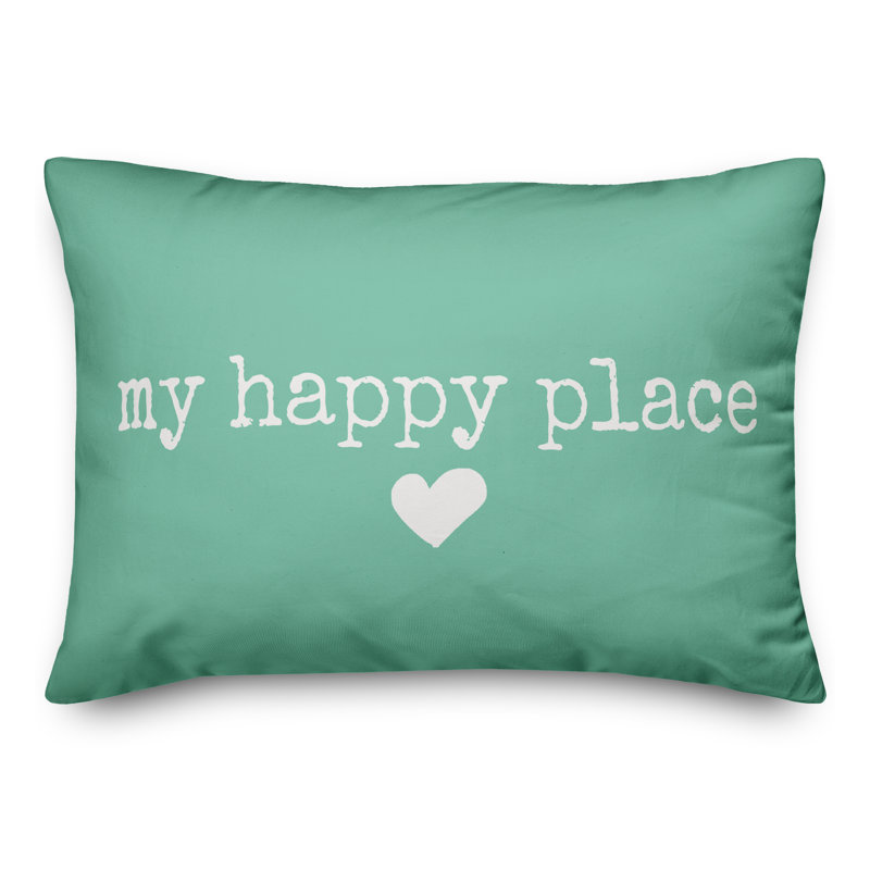  My Happy Place Outdoor Rectangular Pillow Cover & Insert, Mint Green