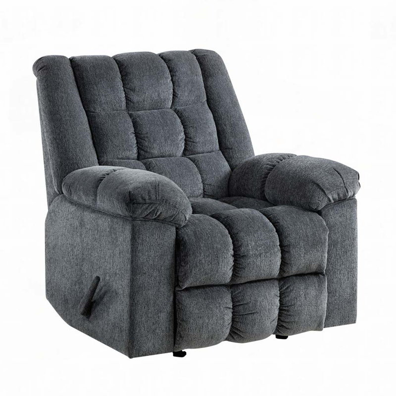 Chenille Upholstered Reclining Chair, Grey