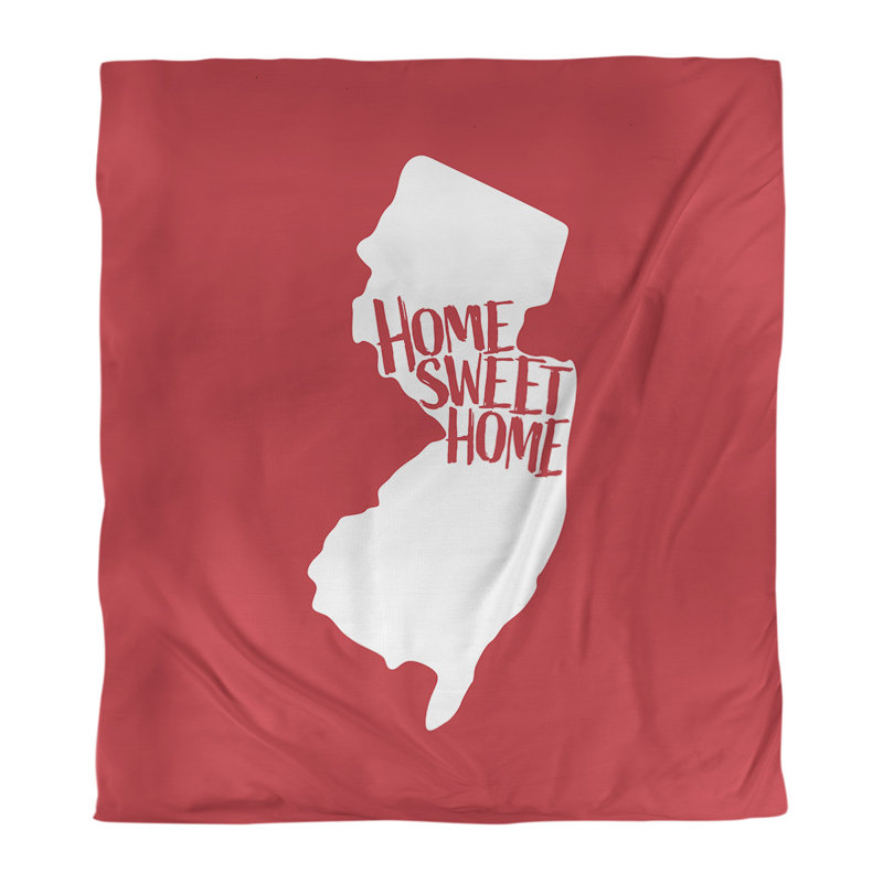 Housse de couette home new jersey, Housse de couette pour grand lit, Rouge, Microfibre