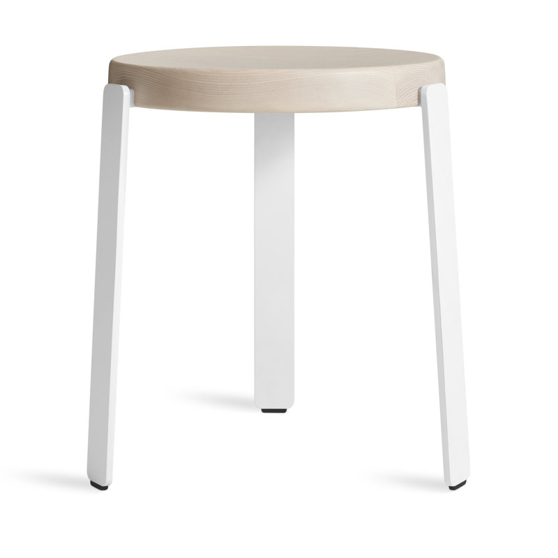 Unit Accent Stool, Whitewashed Ash/White