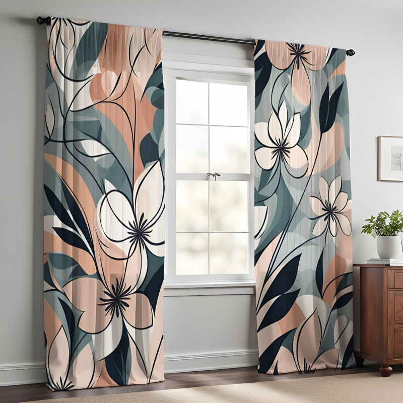 Paire de rideaux semi-transparents Haedyn, L 40 po x L 61 po