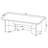 Lama Dining Table, 84 Inch Rectangular Top, V Shape Pedestal Base, Brown