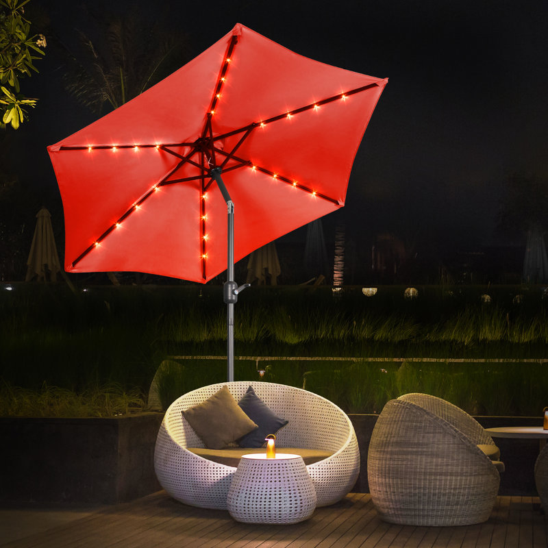 Lighted Market Parasol, Red