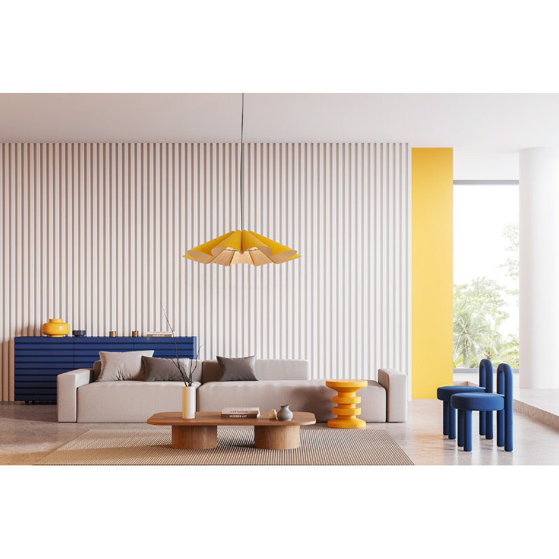 Delfina 1-Light Single Pendant, Yellow, 8.3" H x 31.5" W x 31.5" D