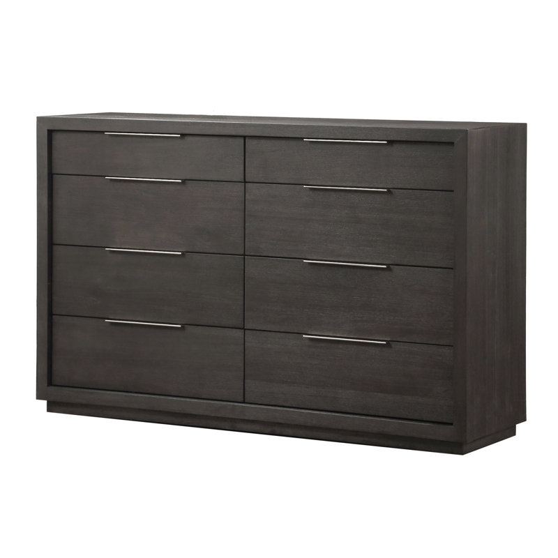 Commode 8 tiroirs Eloise, Gris basalte
