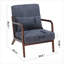 Chaise rembourrée en polyester de style Mid-Century avec structure en bois massif, gris froid-1926217752-1926217767
