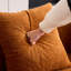 SOFA: canapé orange à deux places, tissu en chenille grain de bois, canapé à compression double éponge, canapé à compression double avec 3 coussins pour la maison / la maison / le mobilier / l’appartement / le bureau