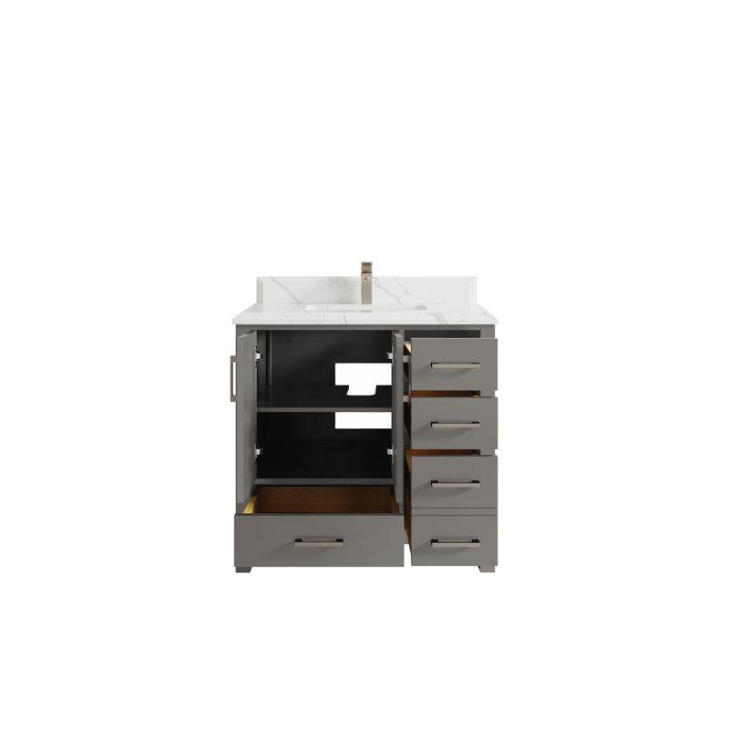 Ensemble de meuble-lavabo simple 36 po Malibu, Calacatta Laza