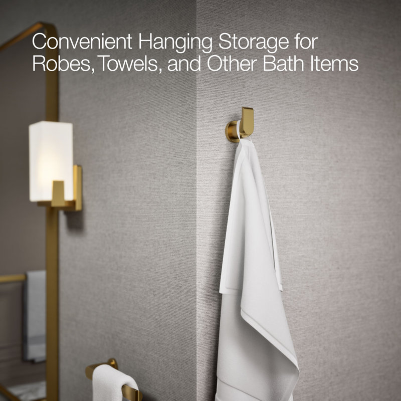 Avid® Robe Hook, Vibrant Brushed Moderne Brass
