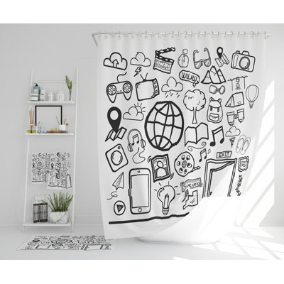 Nazaro Polyester Shower Curtain Set