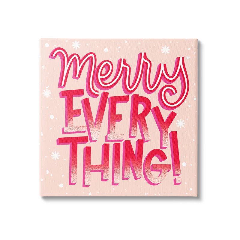 Merry Everything Festive Winter Holiday Patterned Typography by Hey Bre! Creative Studio - Print, Wrapped Canvas