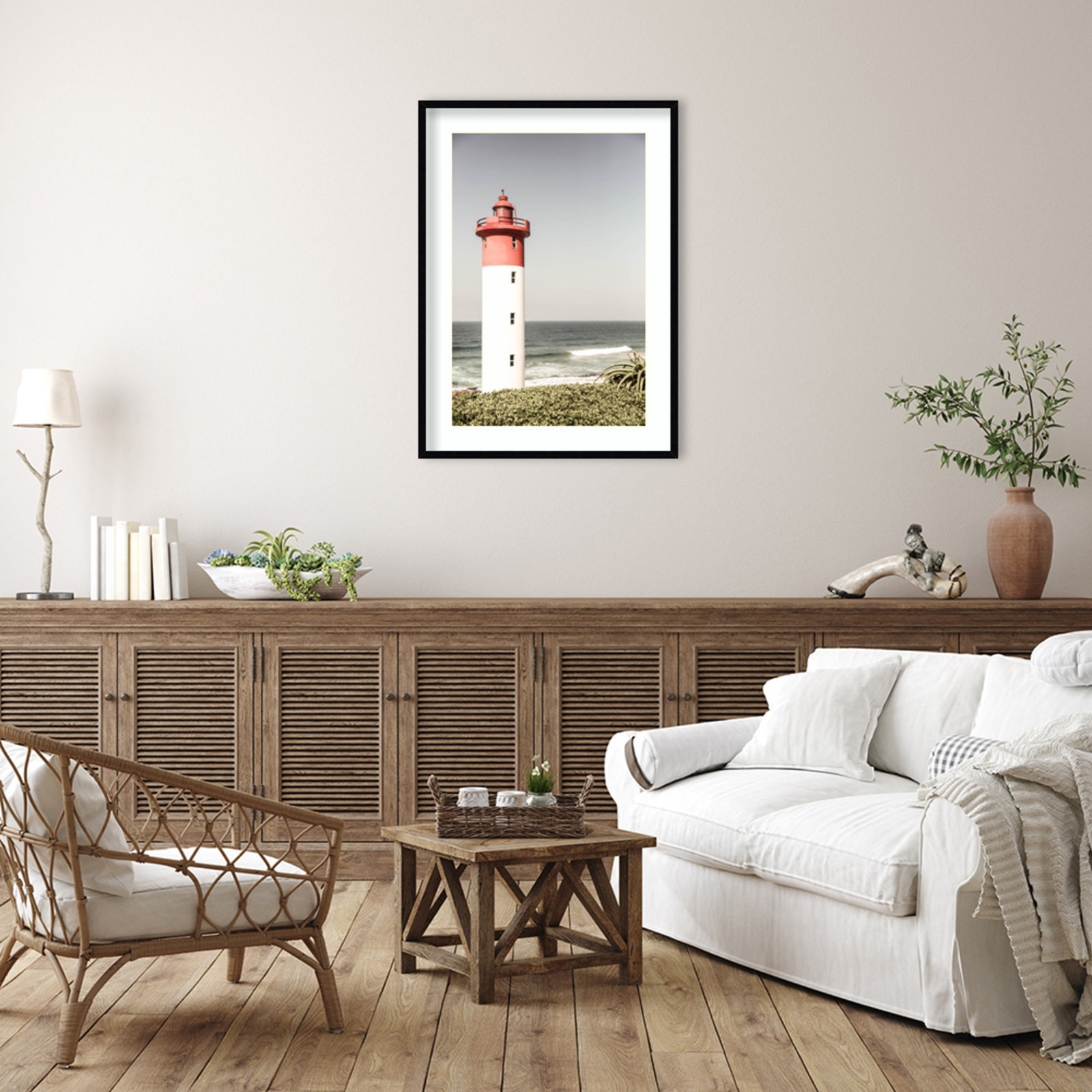Daisey "Oyster Box Lighthouse" Print, Black, 41" H x 30" W