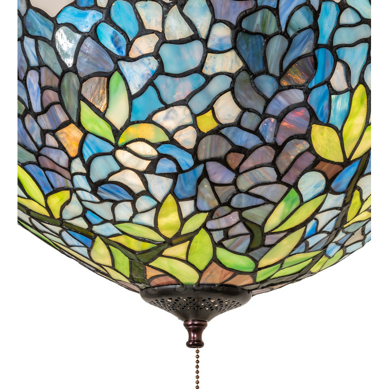 16" Wide Tiffany Wisteria Fan Light Fixture