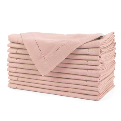  Serviette en tissu 20 pi x 20 po à ourlet généreux Picot, coin mitré, utilisation quotidienne de qualité supérieure, haute qualité GSM et bon pouvoir absorbant, ensemble de 12 couleurs de Pâques rose