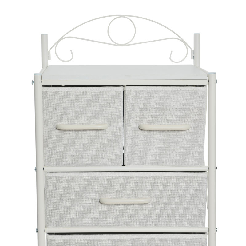 8 Drawer Tower Metal, White
