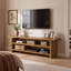 Meuble télé 63 po en bois de style campagnard, console multimédia ouverte pour téléviseurs de 60 po ou moins