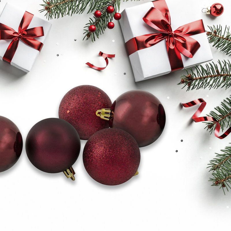 3" Shatterproof Bauble, Burgundy