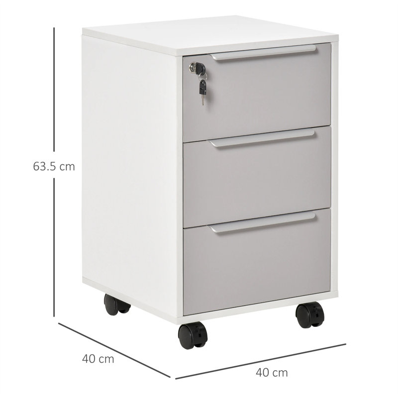 Paetin 40cm Wide 3 -Drawer File Cabinet