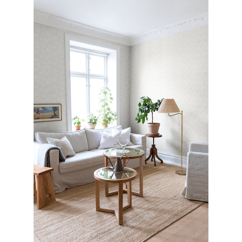 Rouleau de papier peint L 33 pi x l 20,9 po Alencon, Crème
