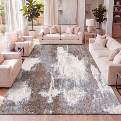 Tapis brun / crème Izaki