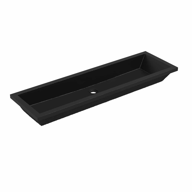 Arcata 48" Undermount Concrete Trough Bathroom Sink, Charcoal
