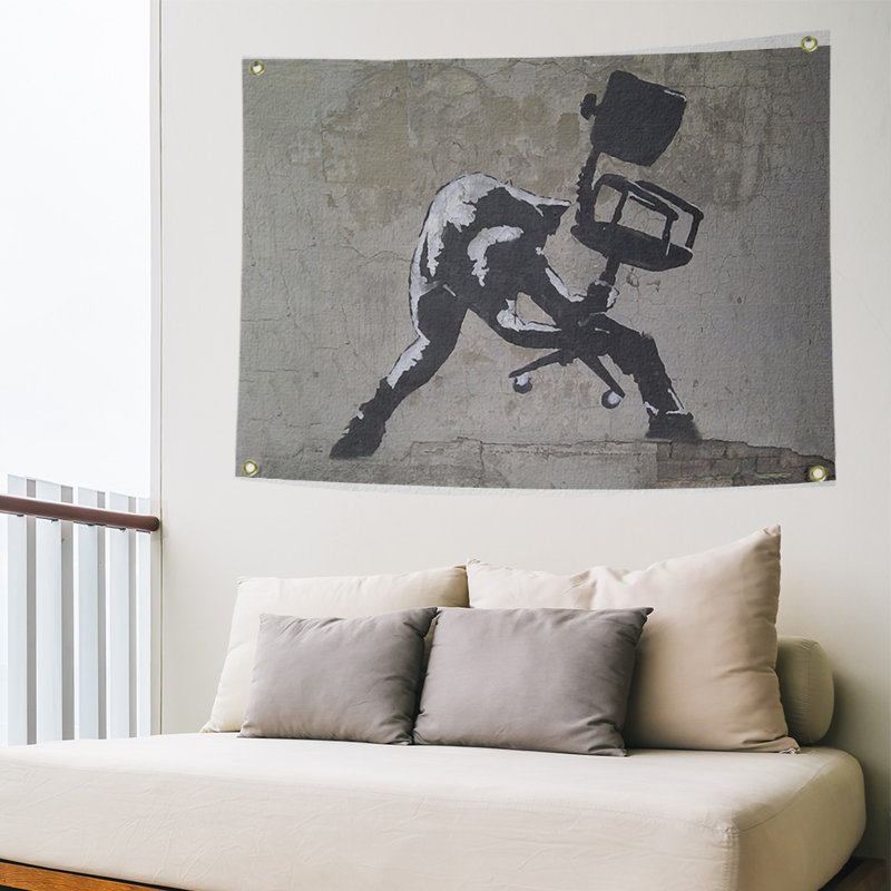 Tapisserie de polyester appelant londres, H 50 po x l 59 po x P 1 po