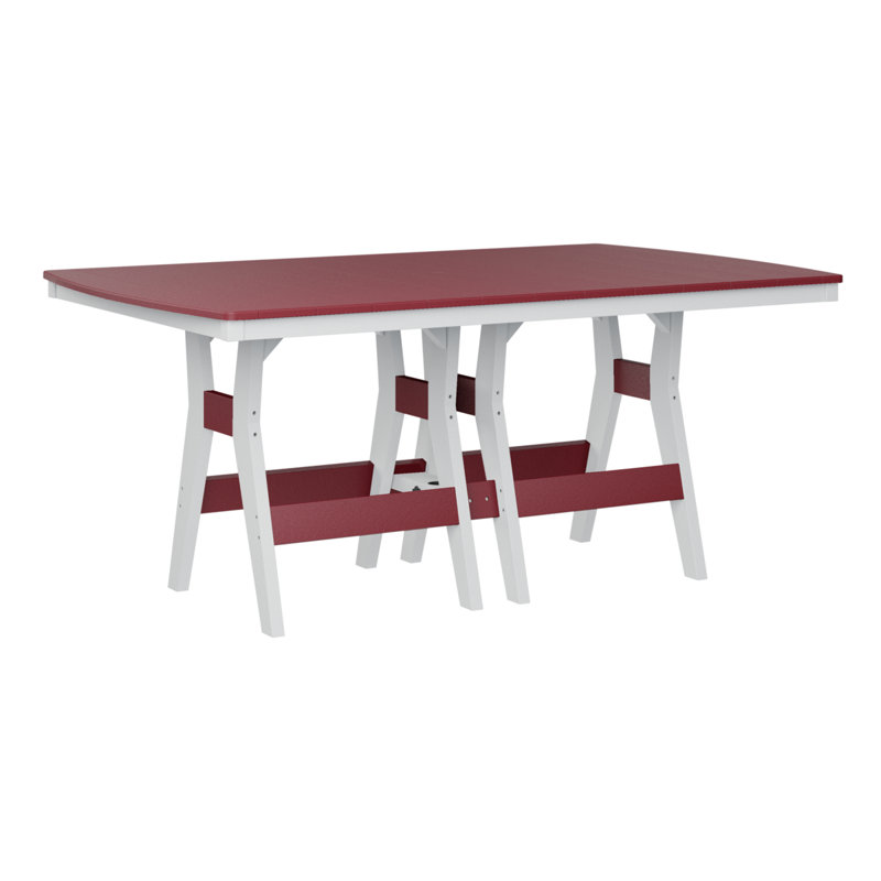 Table de salle à manger rectangulaire 72 po Berlin Gardens Harbor, Rouge écarlate, H 30,37 po x l 72 po x P 44 po