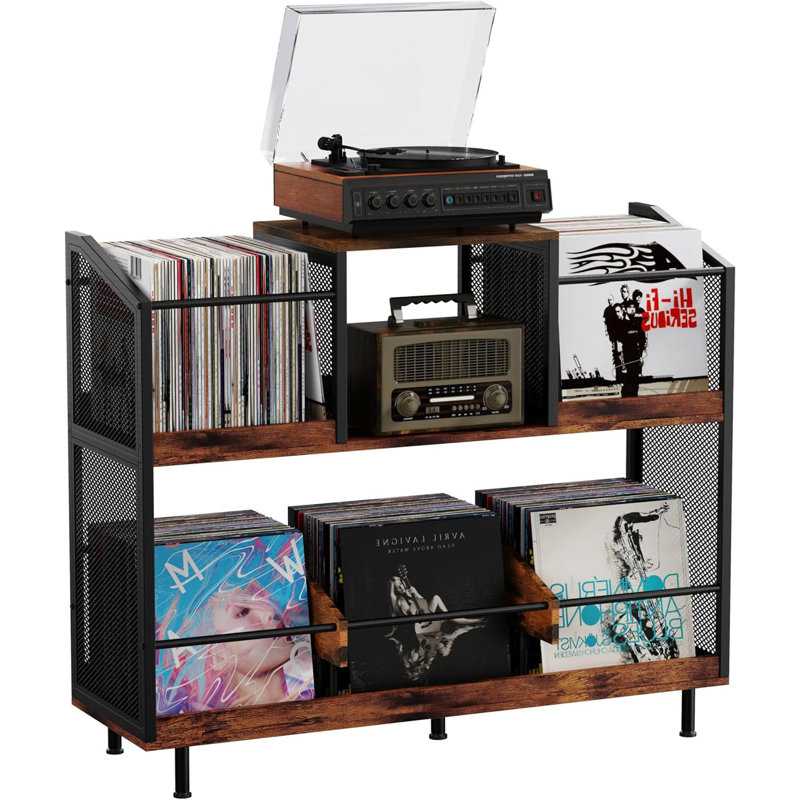 Record Player Stand With Vinyl Storage