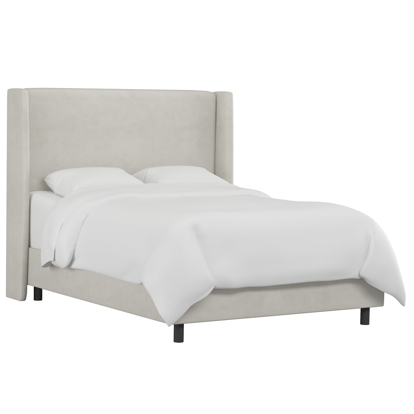 Tilly Upholstered Bed, Full, Bella Light Gray Performance Velvet