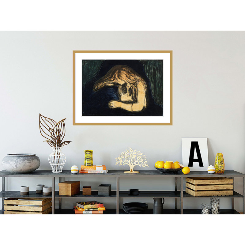 «Vampire II» par Edvard Munch, impression giclée sur cadre, H 31,09 po x l 41,5 po