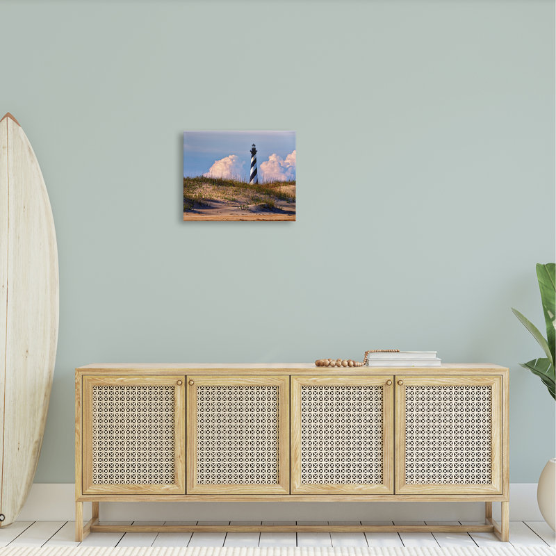«Nautical Lighthouse Cloudy Dunes» par Rick Berk - photographie sur toile tendue, H 16 po x l 20 po x P 1,5 po