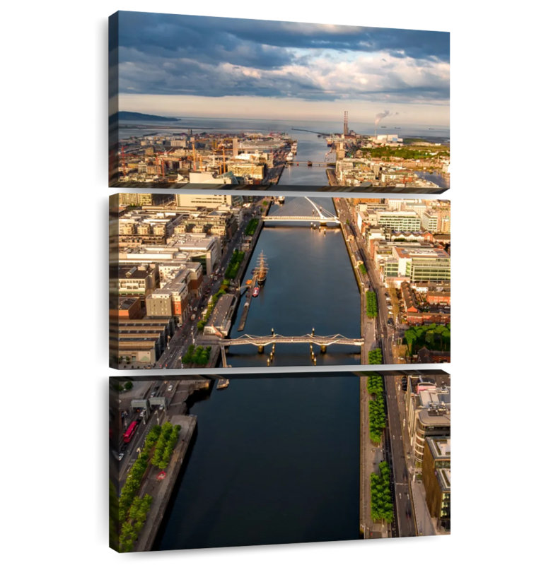 Dublin Docklands Aerial View, 74" H x 48" W