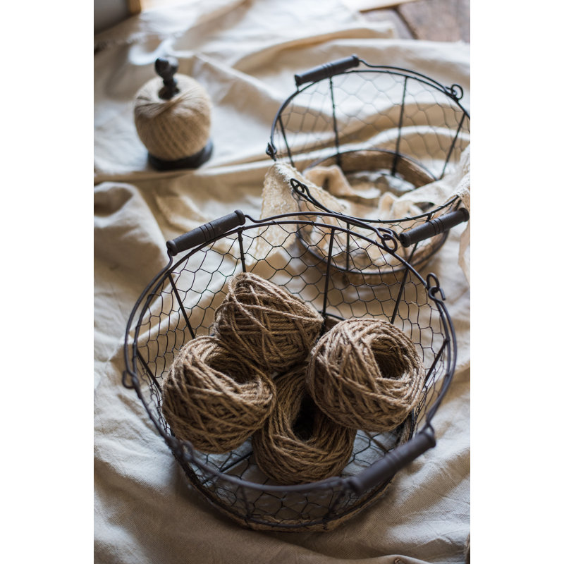 Gracie Oaks Decorative Basket, 10.6" H x 9.1" W x 9.1" D