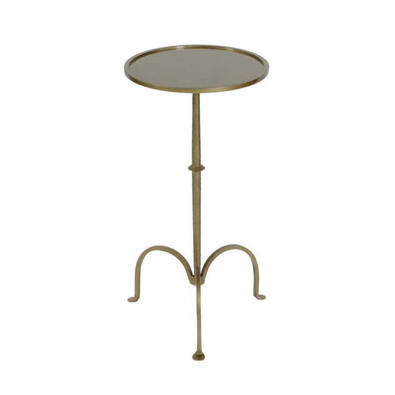 Founders Griege Iron Pedestal Side Table, Antique Gold