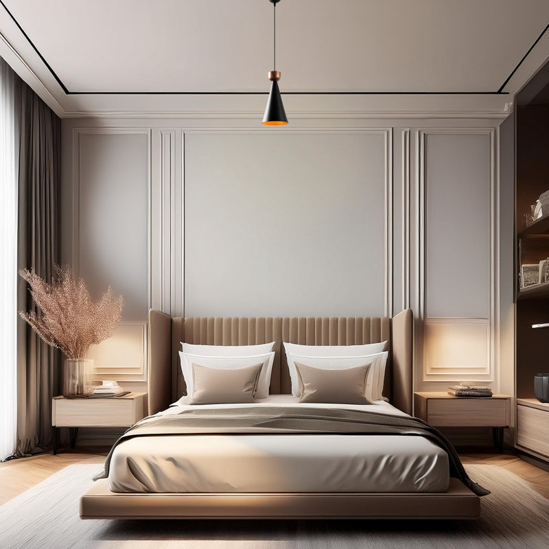 Luminaire suspendu simple en métal à hauteur réglable