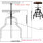 Ensemble de 2 tabourets réglables à hauteur de comptoir industriel, tabouret en fonte, tabouret pivotant Adriam, tabouret en métal 27 po, entièrement soudé, ensemble industriel de 2 (plateau en cuir de polyuréthane noir)-1764748729