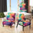 Multicolor Swirly Clouds V - Upholstered Modern Slipper Chair, Spiral Pattern Accent Chair