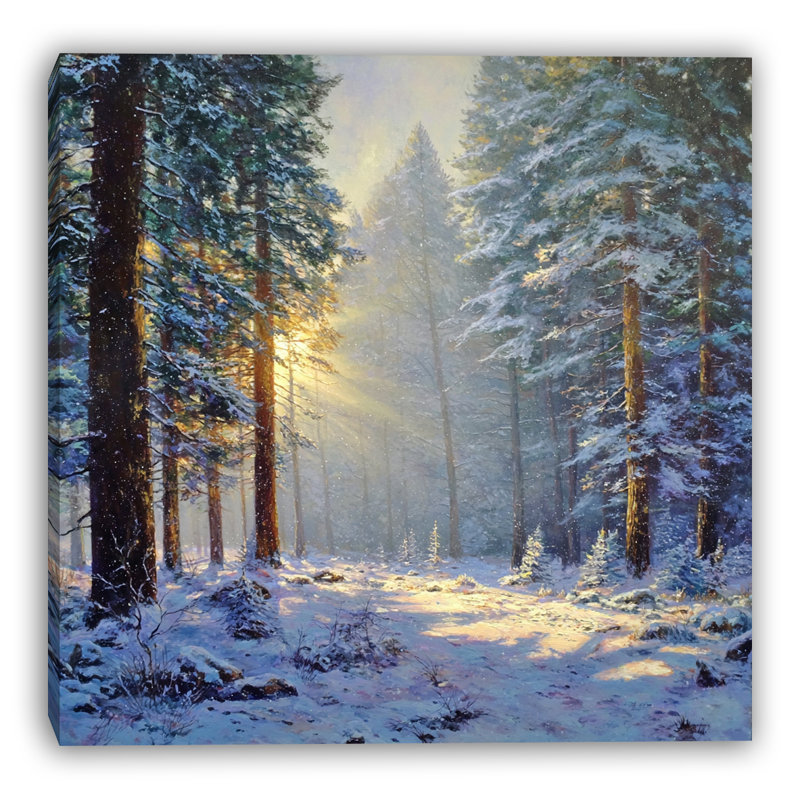 «Morning Light in Winter Woods», art mural sur toile tendue, H 20 po x l 20 po