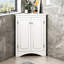 Armoire triangulaire blanche moderne avec tablettes réglables pour une organisation domestique efficace et multifonctionnelle-131209148
