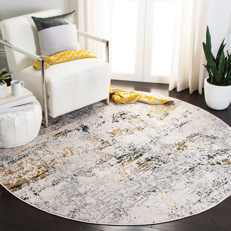 Kojo Performance Abstract Rug, Round 6'7"